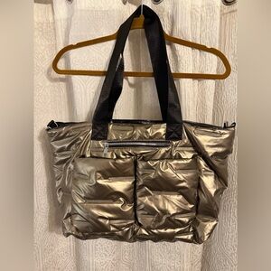 “Puffer” Metallic Tote Bag